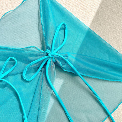 3-Piece Sexy 3D Floral Bandeau Bikini Set