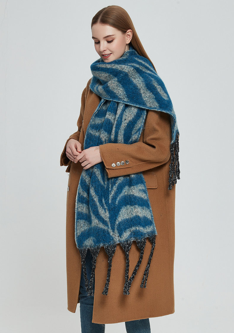 Zebra Print Tassel Scarves