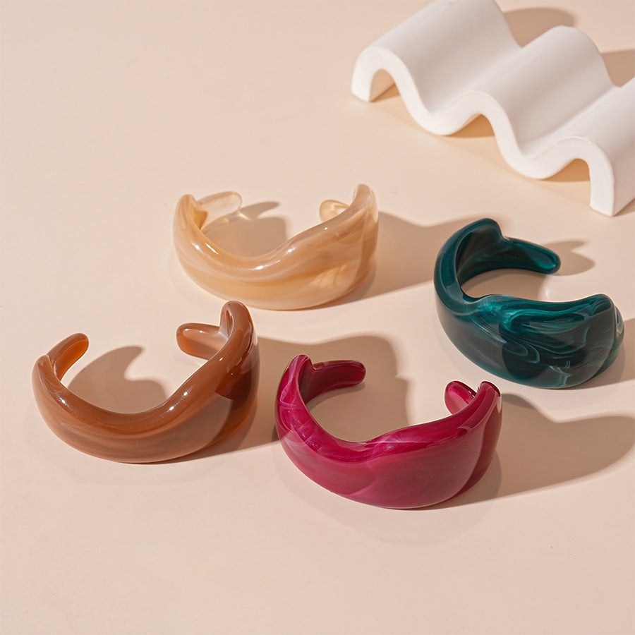 Vintage Irregular Open Acrylic Bracelets