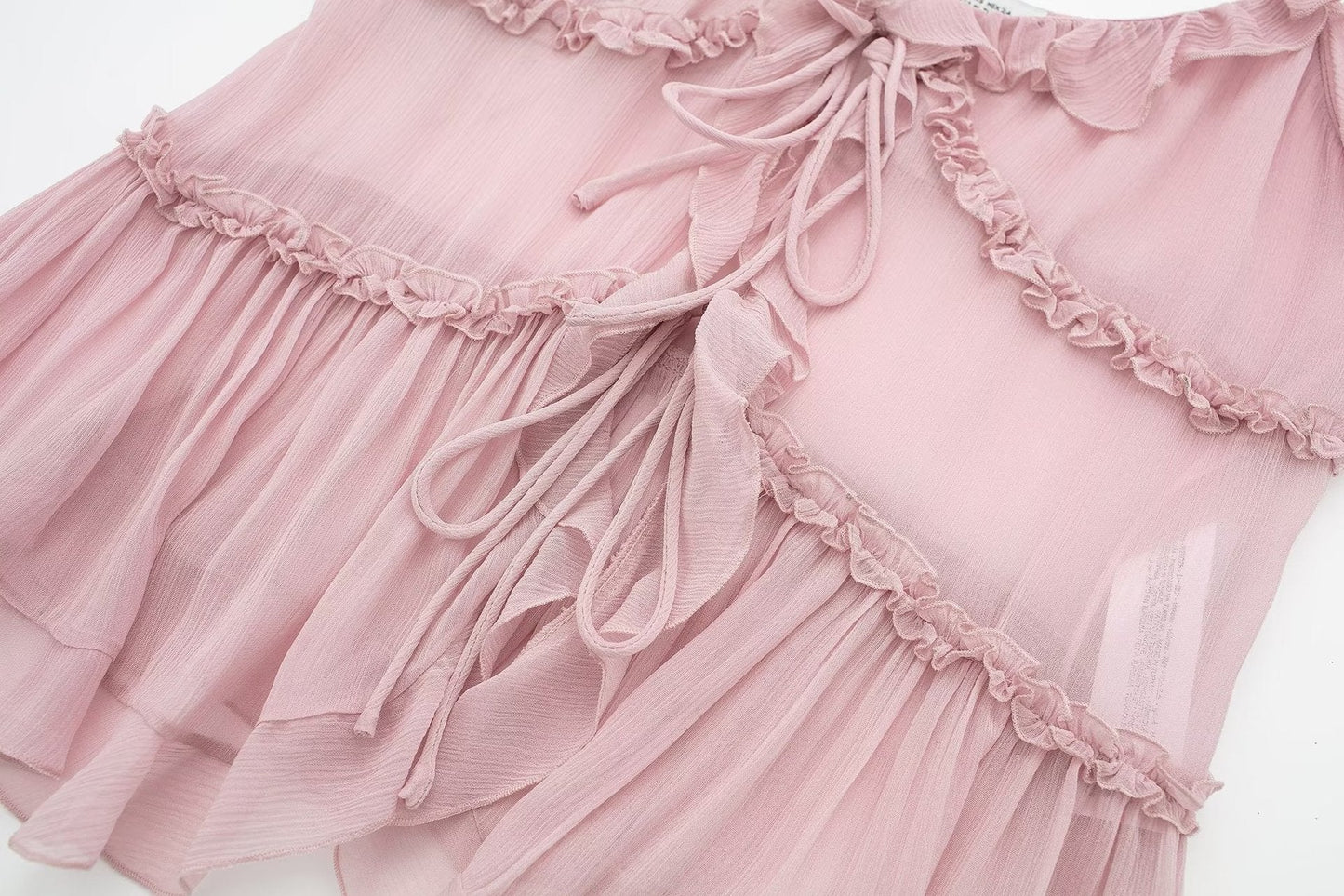 Solid Color Layered Ruffle Spaghetti Strap Top