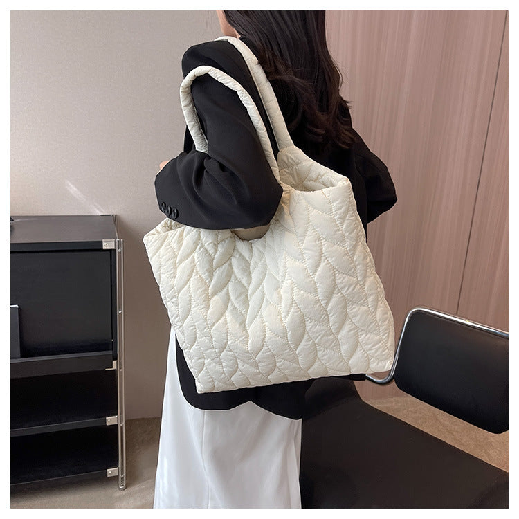 Simple Solid Color Casual Shoulder Bag