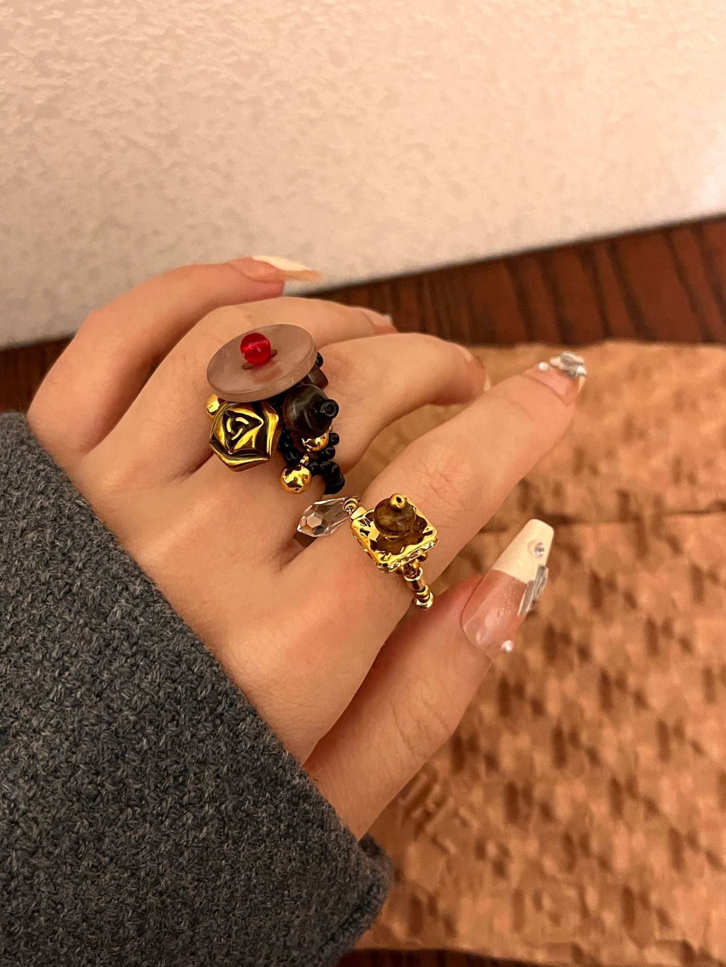 Chic Handmade Beaded Stretch Band Ring