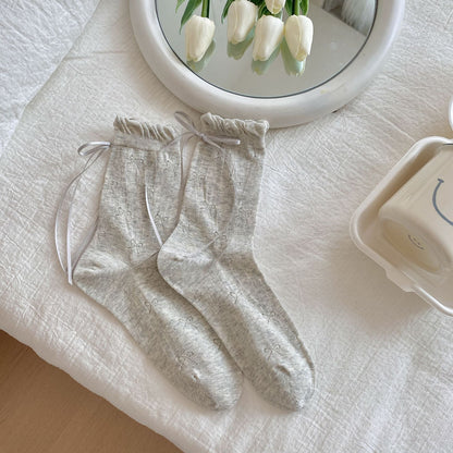 Bow Sweet Mesh Thin Socks