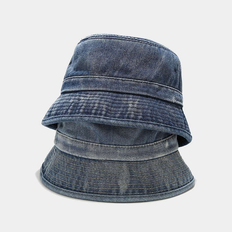 Washed Solid Color Foldable Denim Bucket Hat
