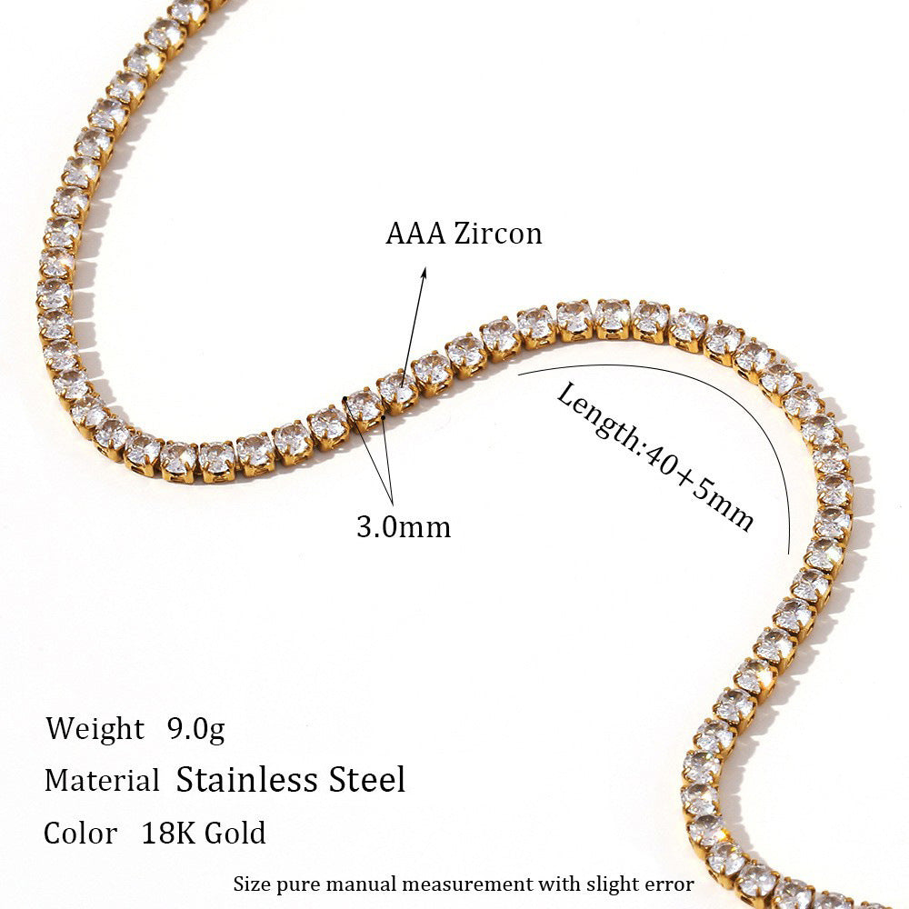Simple Zircon Elegant Layered Link Necklace
