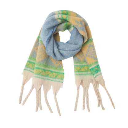 Contrast Color Tassel Mohair Scarves