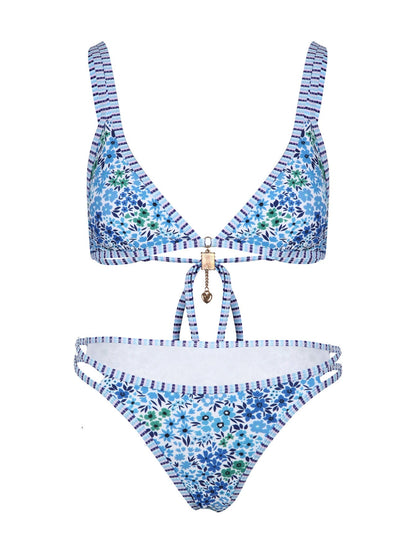 Trendy Floral Printed Bikini Swimwear