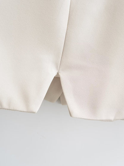 Solid Color Split Vest and Pants Sets