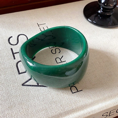 Multi-color Wide Irregular Simple Acrylic Bracelets