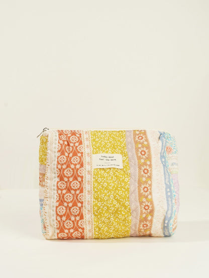 Butterfly Floral Print Puffer Make Up Bag