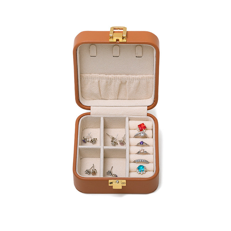 Solid Color Portable Travel Jewelry Case