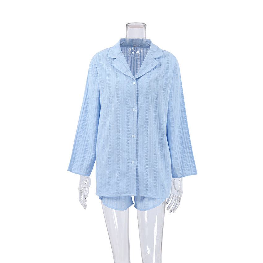 Jacquard Solid Color Soft Sleepwear Sets