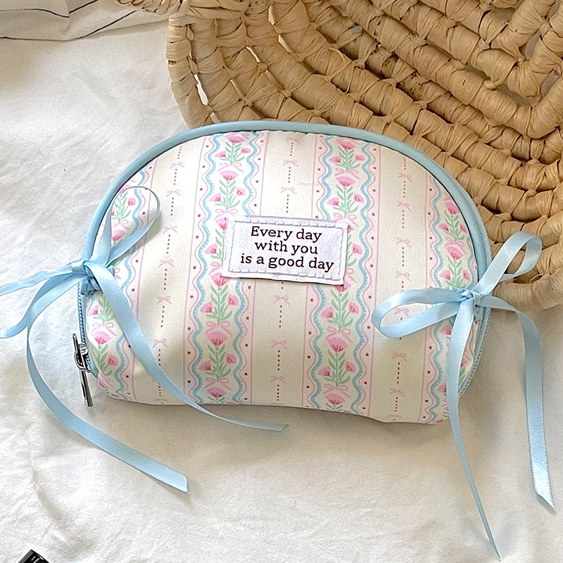 Minimalist Floral Portable Mini Makeup Bag