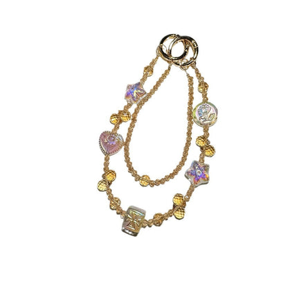 Elegant Double-Layer Crystal Beaded Keychain