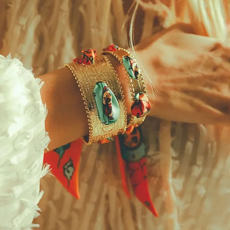 Vintage Matte Gold Open Bangle Bracelet