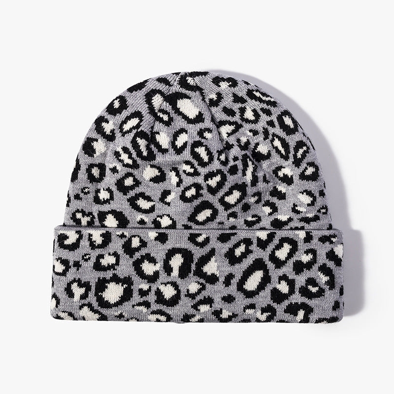 Leopard Print Outdoors Knit Beanie