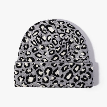 Leopard Print Outdoors Knit Beanie