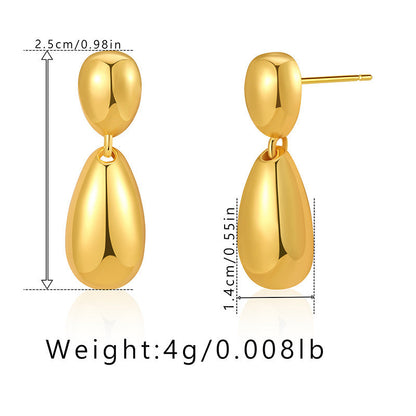 Simple Glossy Geometric Drops Earrings
