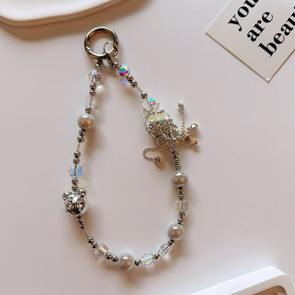 Cute Crystal Beaded Butterfly Keychain