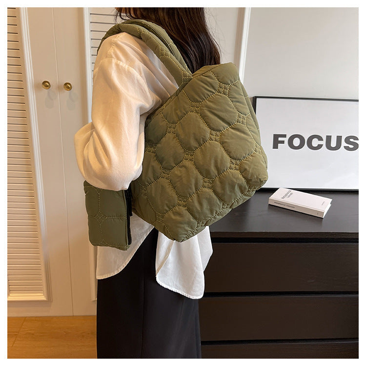 Simple Solid Color Large Capacity Tote Bag