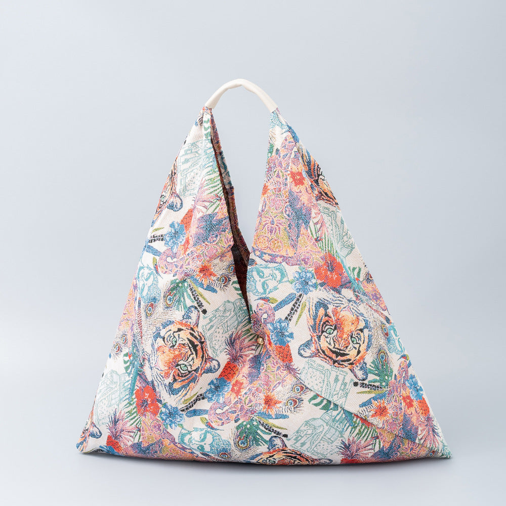 Vintage Triangle Print Shoulder Bags