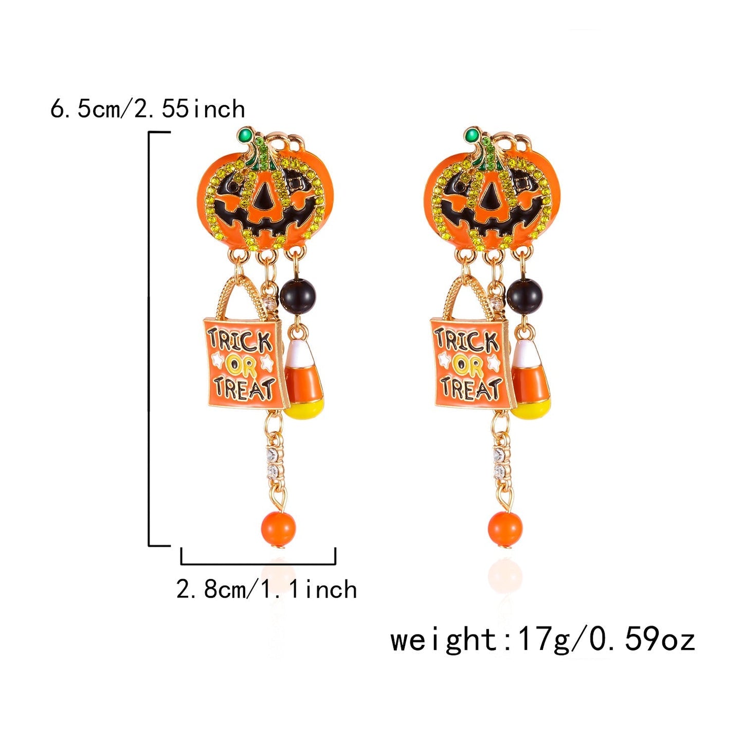 Halloween Pumpkin Ghost Tassel Dangle Earrings