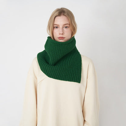 Solid Color High Collar Split Knit Scarve
