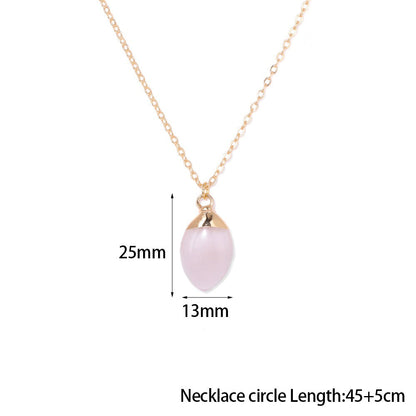 Irregiular Pink Crystal Pendant Simple Neckalces