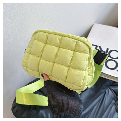 Candy Color Plaid Waist Bag Casual Chest Bag