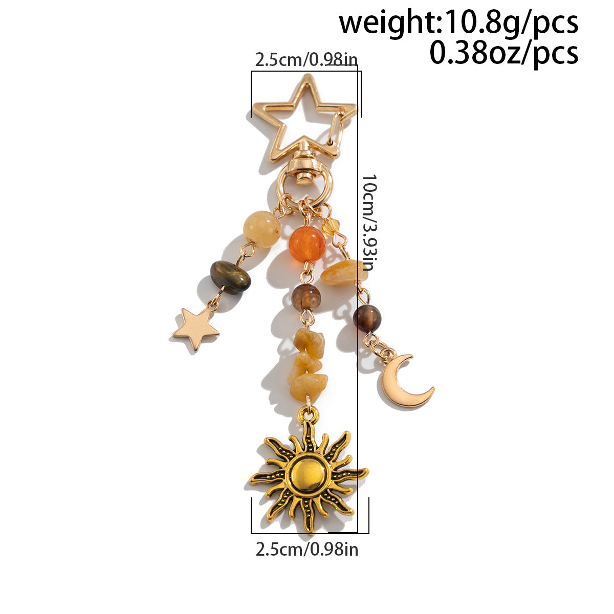 Colorful Stone Tassel Keychain Bag Charms