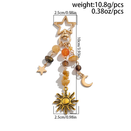 Colorful Stone Tassel Keychain Bag Charms