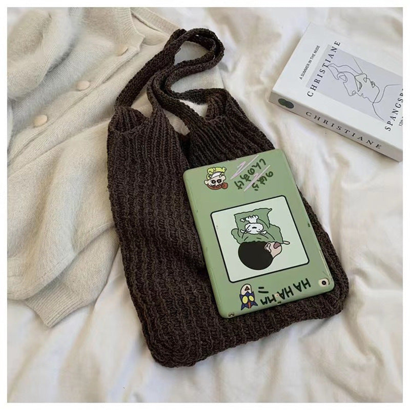 Simple Vintage Shoulder Bag Knit Tote Bag