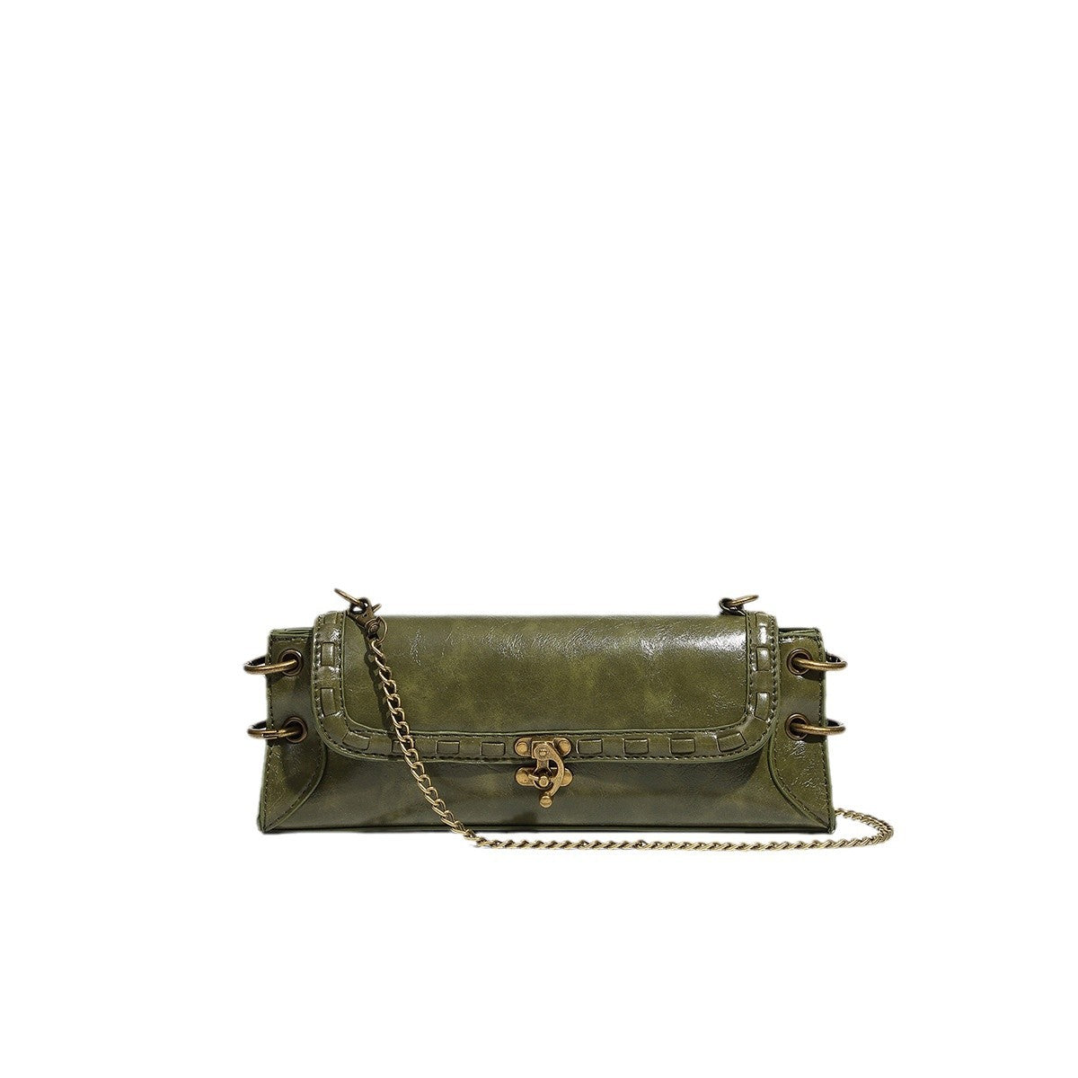 Vintage Square Shoulder Bag With Chain Strap