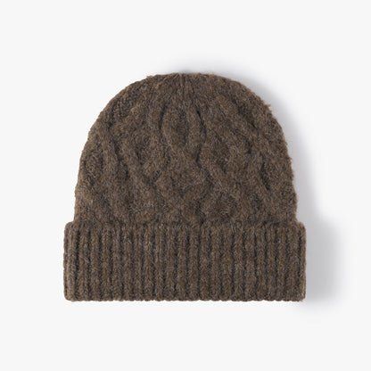 Twist Jacquard Knit Hat Solid Color Beanie
