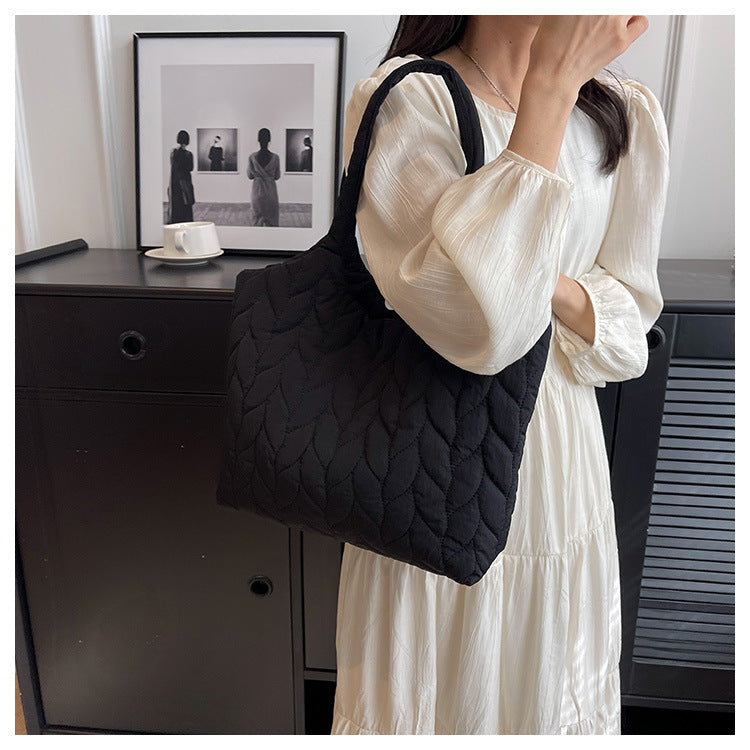 Simple Solid Color Casual Shoulder Bag