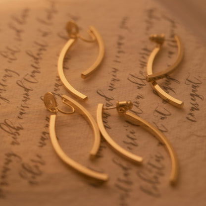 Simple Long Elegant Clip Earrings