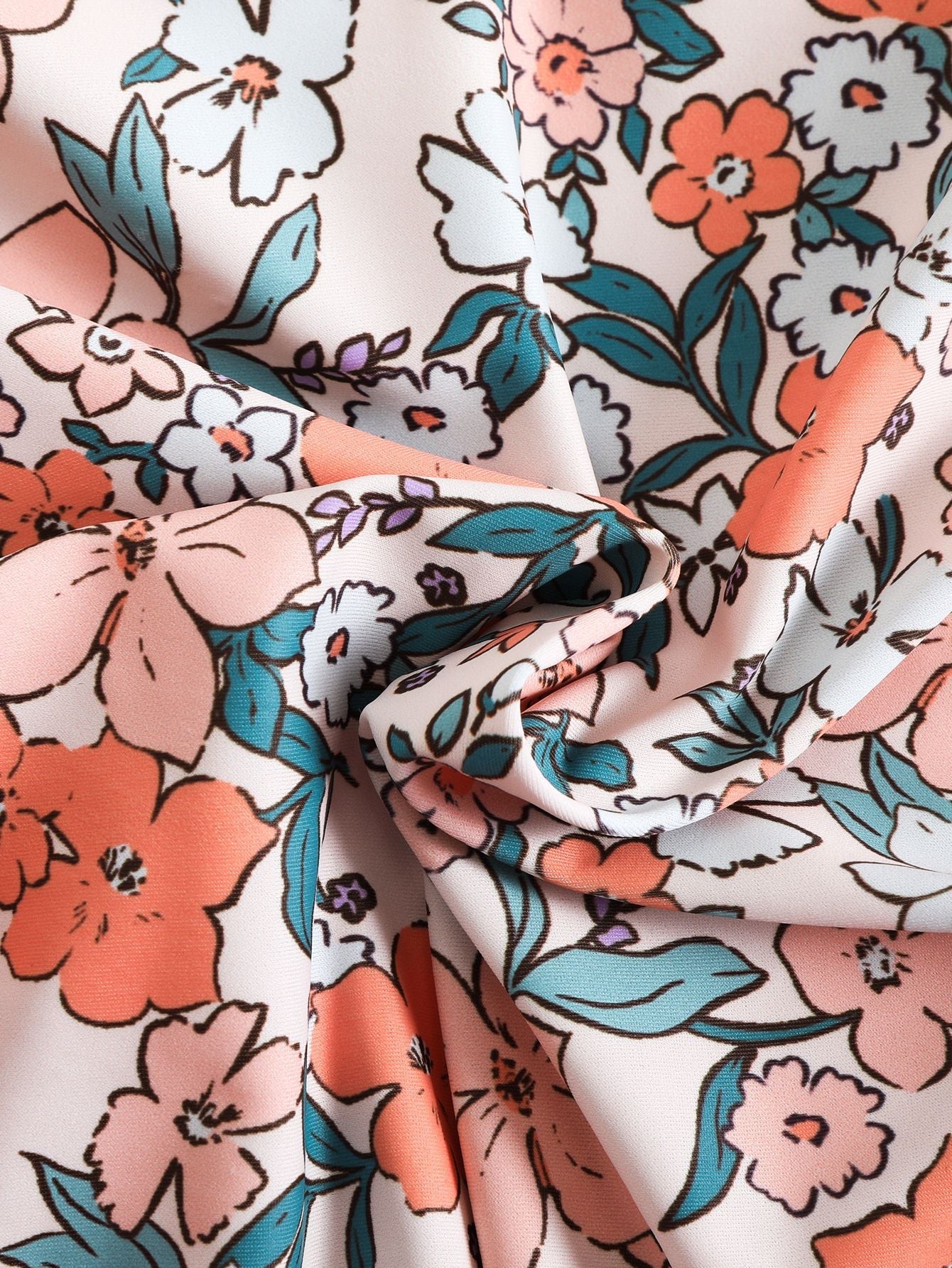 Sexy Floral Ptrint One-Piece Sporty Swimsuit