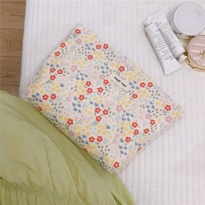 Flower Print Large Capacity Cosmetic Bag