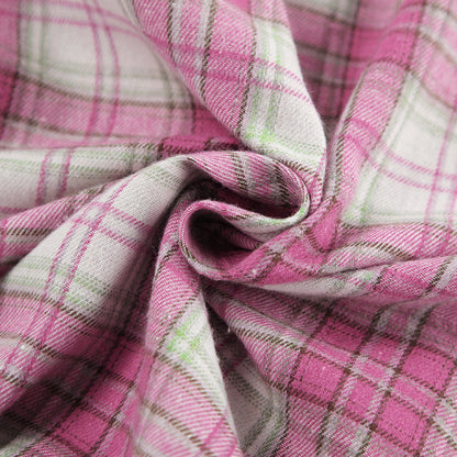 Plaid Long Sleeve Shirt and Pants Sets