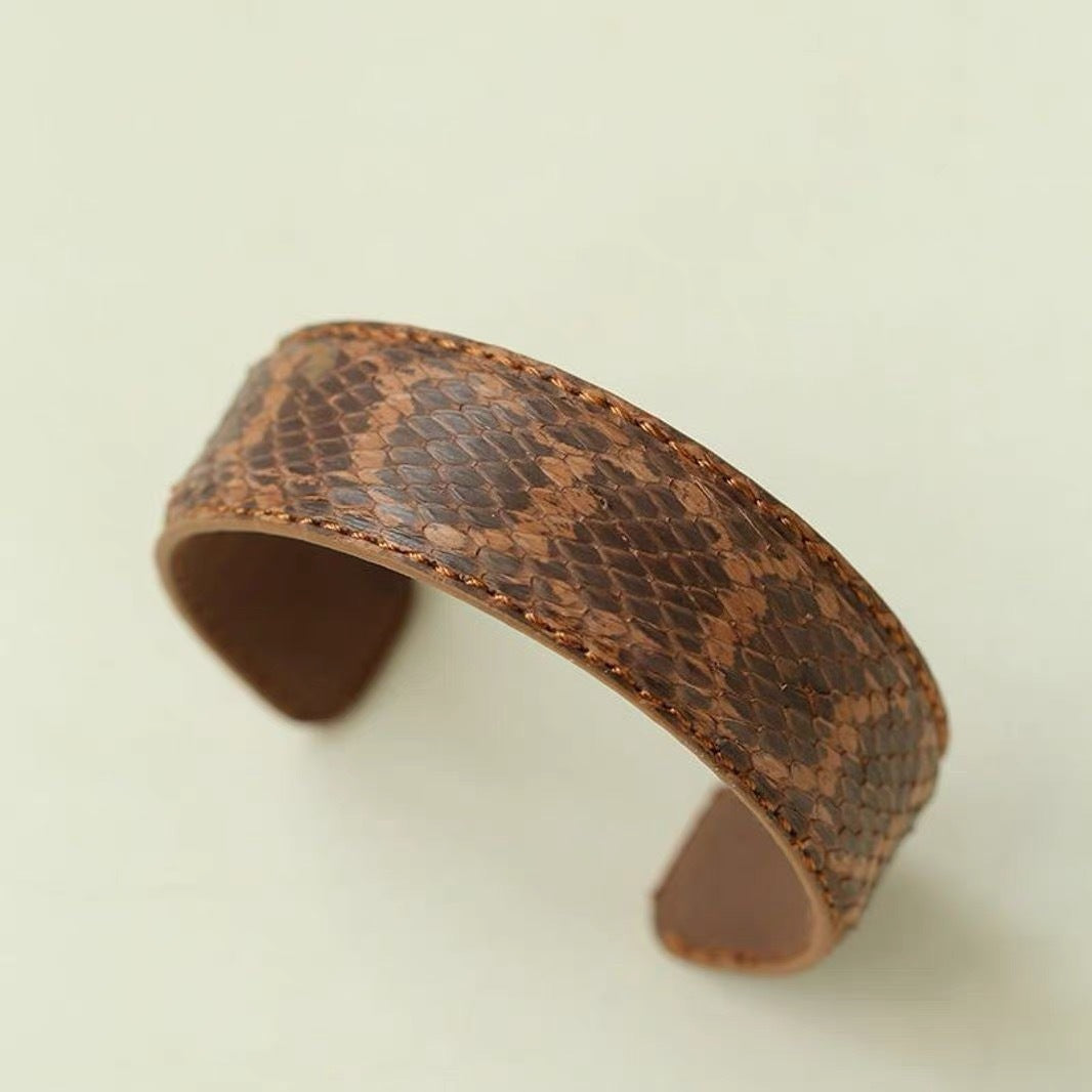 Vintage Leather Wide Open Bracelets