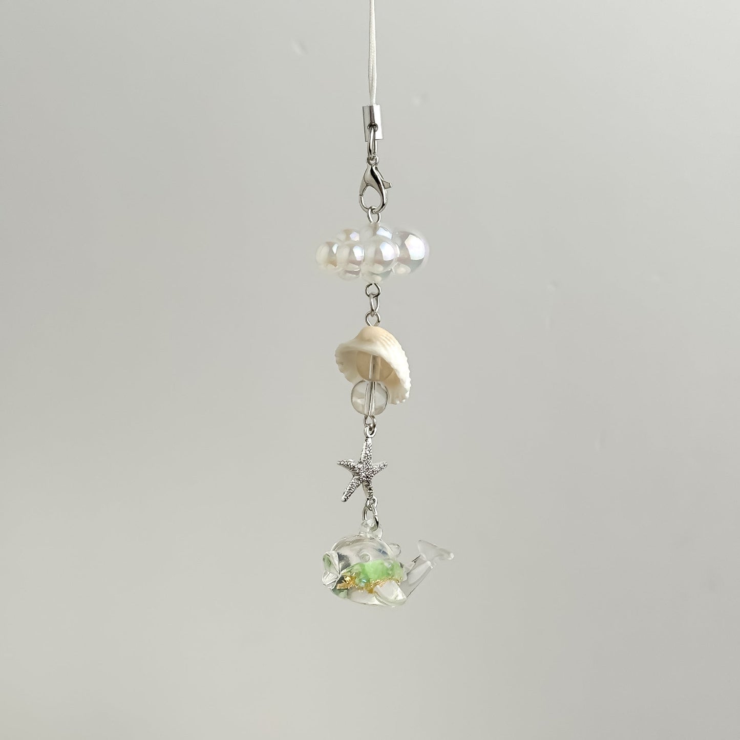 Luminous Transparent Whale Keychain Bag Charm