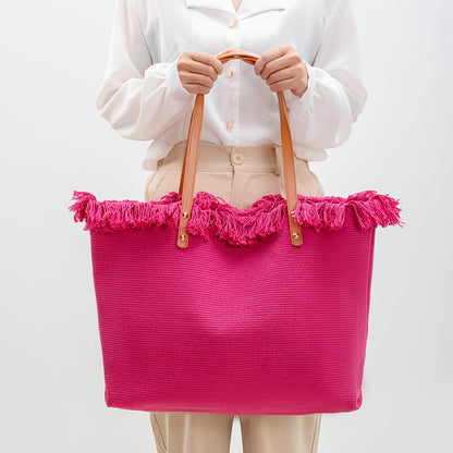 Solid Color Tassel Shoulder Bags