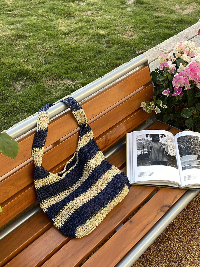 Large Beach Stripe Woven Bag