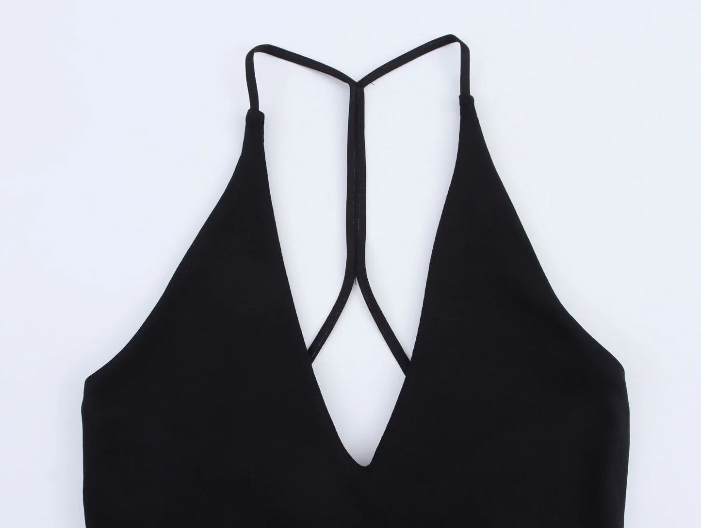 Trendy Solid Color Ruffle Hem Halter Dress