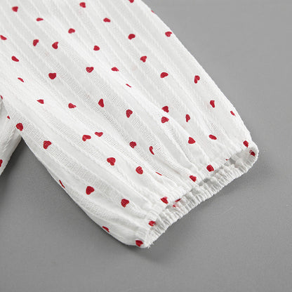 Bubble Sleeve Waist Tie Homewear Dress