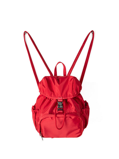 Trendy Solid Color Nylon Drawstring Backpack