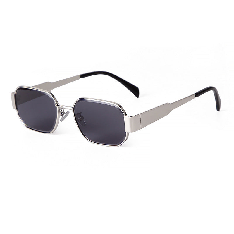 Retro Geometric Metal Frame Sunglasses