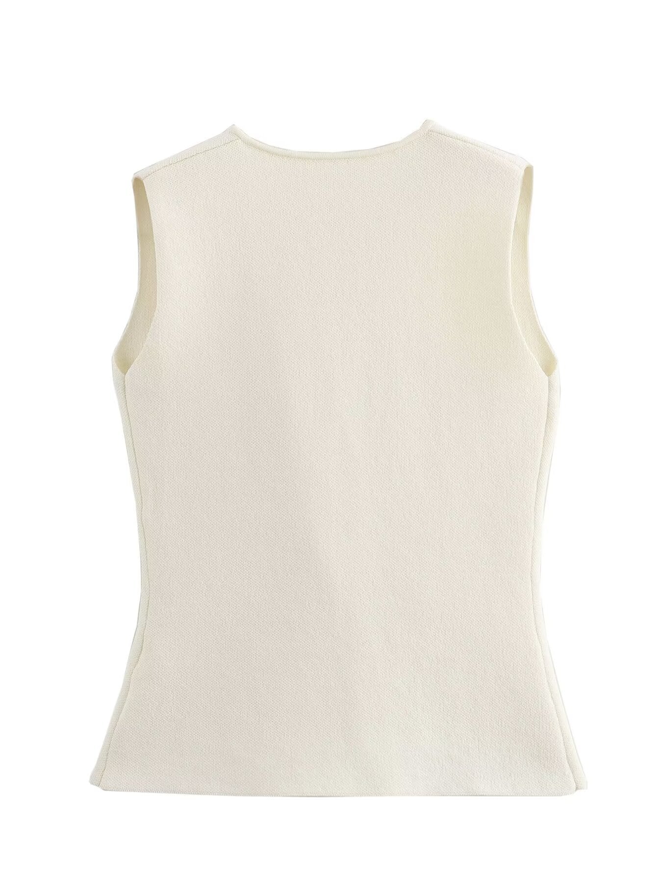 Casual Solid Color Button Down Knit Vest