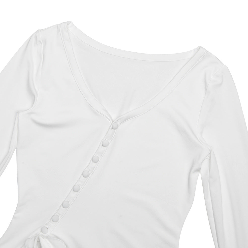 Flare Sleeve Ruffle Bodycon Mini Dress