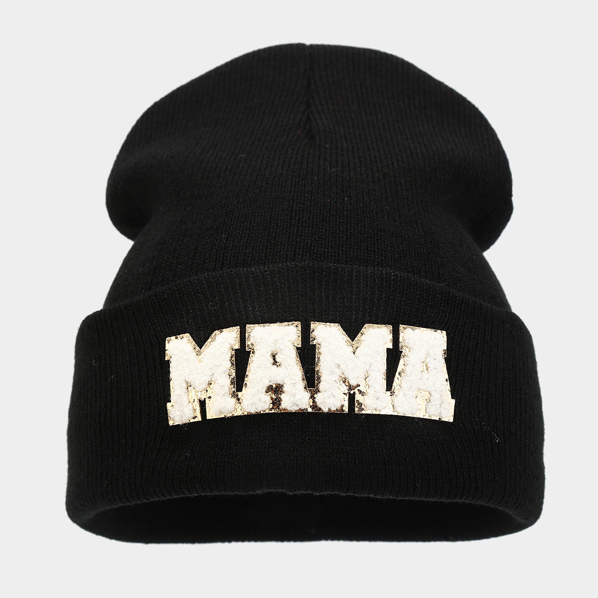 Simple Solid Color Letter Embroidery Knit Beanie